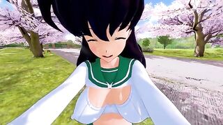 Kagome has a hot sex with her lover, fulfilling her naughty desires