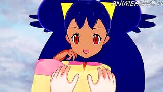 Iris, the Pokémon trainer, gets fucked in a hardcore hentai scene
