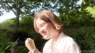 Don't lick the ice cream, suck my dick instead! A tempting offer!