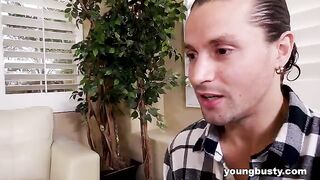 The guy checked the correctness of the erogenous zone of the tongue