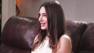 A sexy brunette achieves harmony with her partner in a hot HD scene