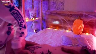A couple celebrates a holiday with passionate and romantic sex