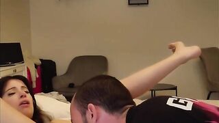 A girl has an intense orgasm after passionate sex with her boyfriend