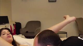 A girl has an intense orgasm after passionate sex with her boyfriend
