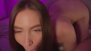 A girl is having fun with her roommate in an amateur video