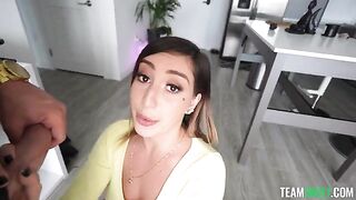 When a girl puts her pussy down, your cock immediately falls - watch this sexy brunette in action!