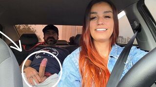 The hot passenger noticed the stop sign on the Uber driver's car