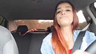 The hot passenger noticed the stop sign on the Uber driver's car