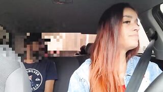 The hot passenger noticed the stop sign on the Uber driver's car