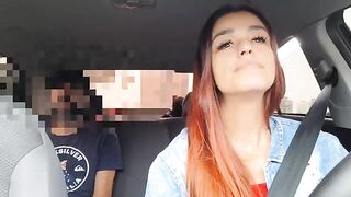 The hot passenger noticed the stop sign on the Uber driver's car