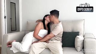 A woman with a big ass gets filled with cum