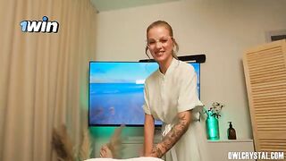 A sexy massage session turns into a hot erotic encounter with a nurse