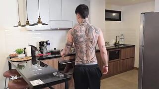 The coffee got cold while the steaming-hot MILF Monique finished up