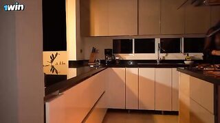 A burglar broke into the house, but the busty housewife offered sex