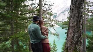 A couple enjoyed passionate sex right in the forest