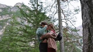 A couple enjoyed passionate sex right in the forest
