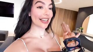 A girl is in heaven thanks to the strap-on her best friend gave her
