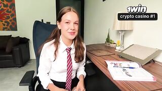 She wants to do her homework, but the guy has other plans