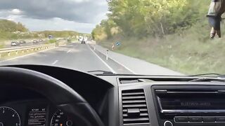 The girl is fucking with the Uber driver in his car