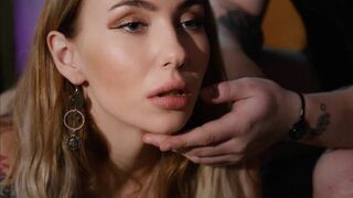 A beautiful woman is having rough sex with her slave, showcasing sensual intensity
