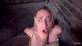 A guy shot his cum on the pretty face of a whore