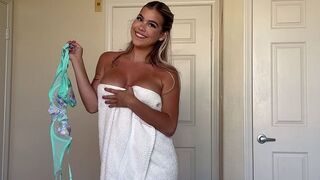 A beautiful step sister undresses like a candy wrapper