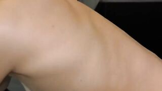 A cute baby showed her gymnastic sex skills in the kitchen