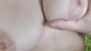 The man with the huge dick fucks her tight hole hard