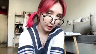 Why does this 18-year-old schoolgirl masturbate so intensely with her big boobs?