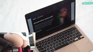 A hot chick is working in the office and gets fucked