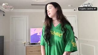 A tattooed girl is begging for cum while getting fucked doggy style