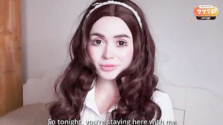The girl played a doll for her boyfriend in a roleplay