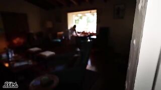 Our grandparents are at the cottage, we're in the bedroom, having a blast