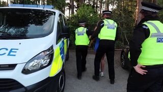 The blonde was arrested for sex in public place