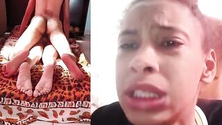 The ring tightens, and the penis bursts through a stunning babe