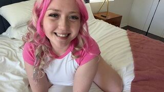 A step-daughter gets her panties wet with a hot household fantasy