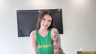 A cloth got in the way of hot sex with a stepsister
