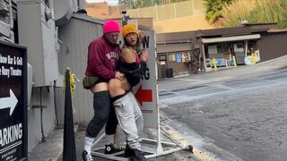 A hot chick is having fun with her boyfriend in the park