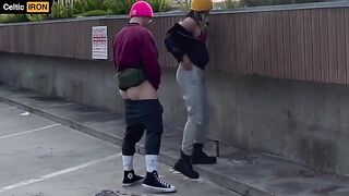 A hot chick is having fun with her boyfriend in the park
