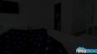 A lovely brunette gives a blowjob from the first person