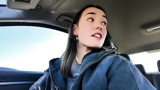 Hot petite teen masturbates on the public beach