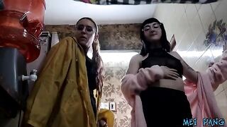 The plumber receives a hard fuck from the sexy babes