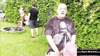 Voyeur girl gets caught and fucked in the ass