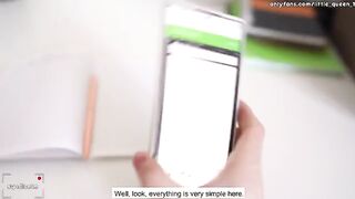 Student gives the teacher a lesson in intimacy on the table