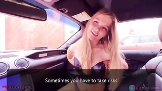 She was in love and she had to give a blowjob to the guy in the car