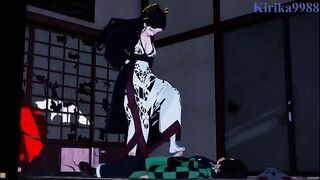 Deep sex of Daki and Tanjiro Kamado in a Japanese-style room - Demon Slayer Hentai