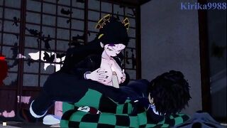 Deep sex of Daki and Tanjiro Kamado in a Japanese-style room - Demon Slayer Hentai