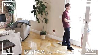 Step sister caught sneaking into the room for sex