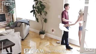 Step sister caught sneaking into the room for sex