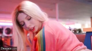 A pretty babe Kenzie has sex in public places with someone